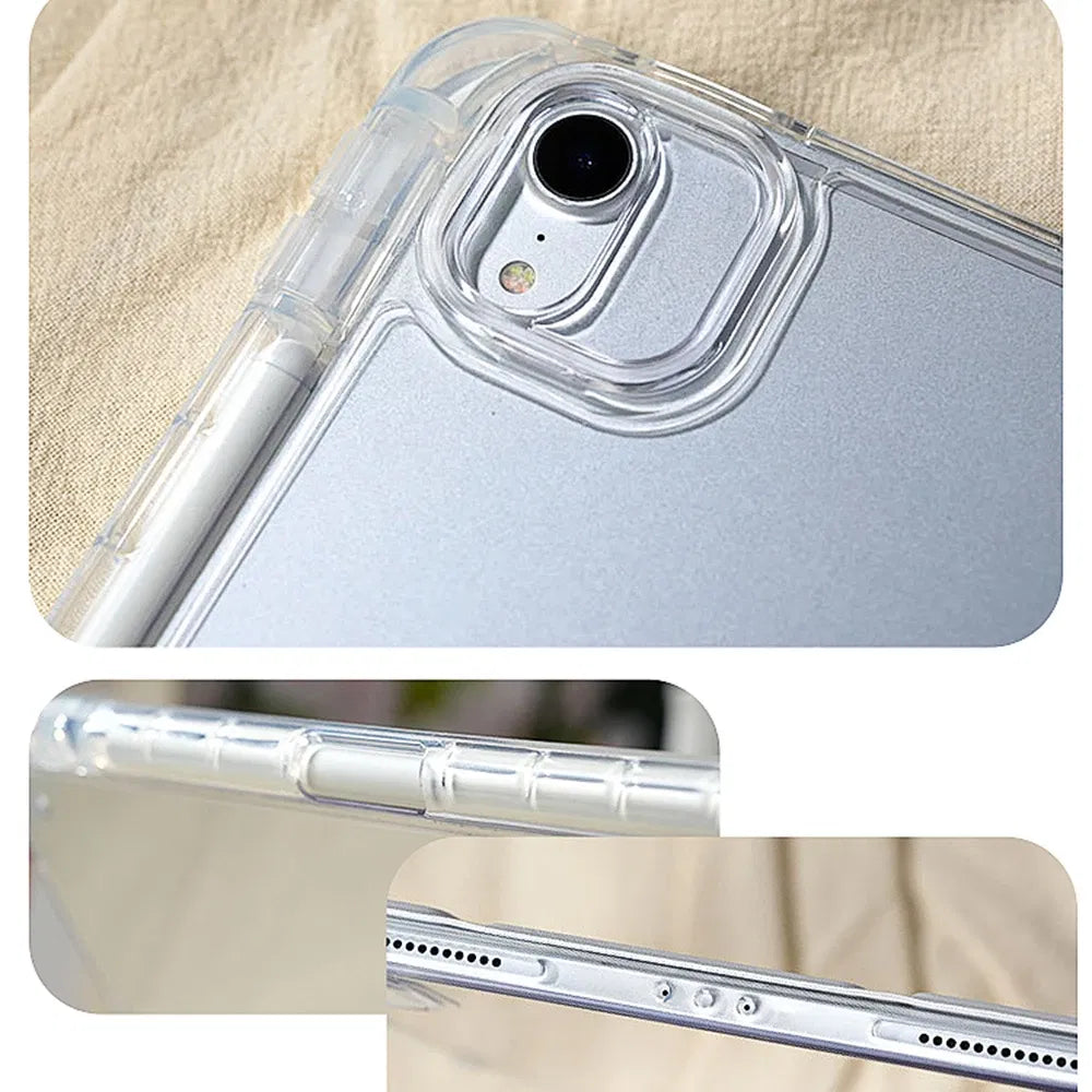 Color: GRAY, Size: TEN - For 2025 iPad Air 11 Case iPad 10th Generation  11th A16  9th  Cover Gen  iPad Pro11 4 5 10.9in 12.9 M2 M3 M4 Pencil Holder Case