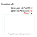 Color: Yellow - For Lenovo Idea Tab Plus Full HD Tempered Glass Film Screen Protector On Lenovo Tab K12 12.1 Tablet Scratch Proof Cover 2-Pack