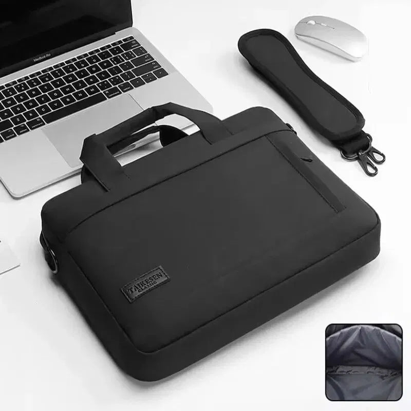 Size: 17-inch, Color: Black - Business Laptop Bag Case Shoulder Tote Bag Notebook Bag Briefcase For 13 15 17 Inch Macbook Air Pro HP Huawei Asus Dell