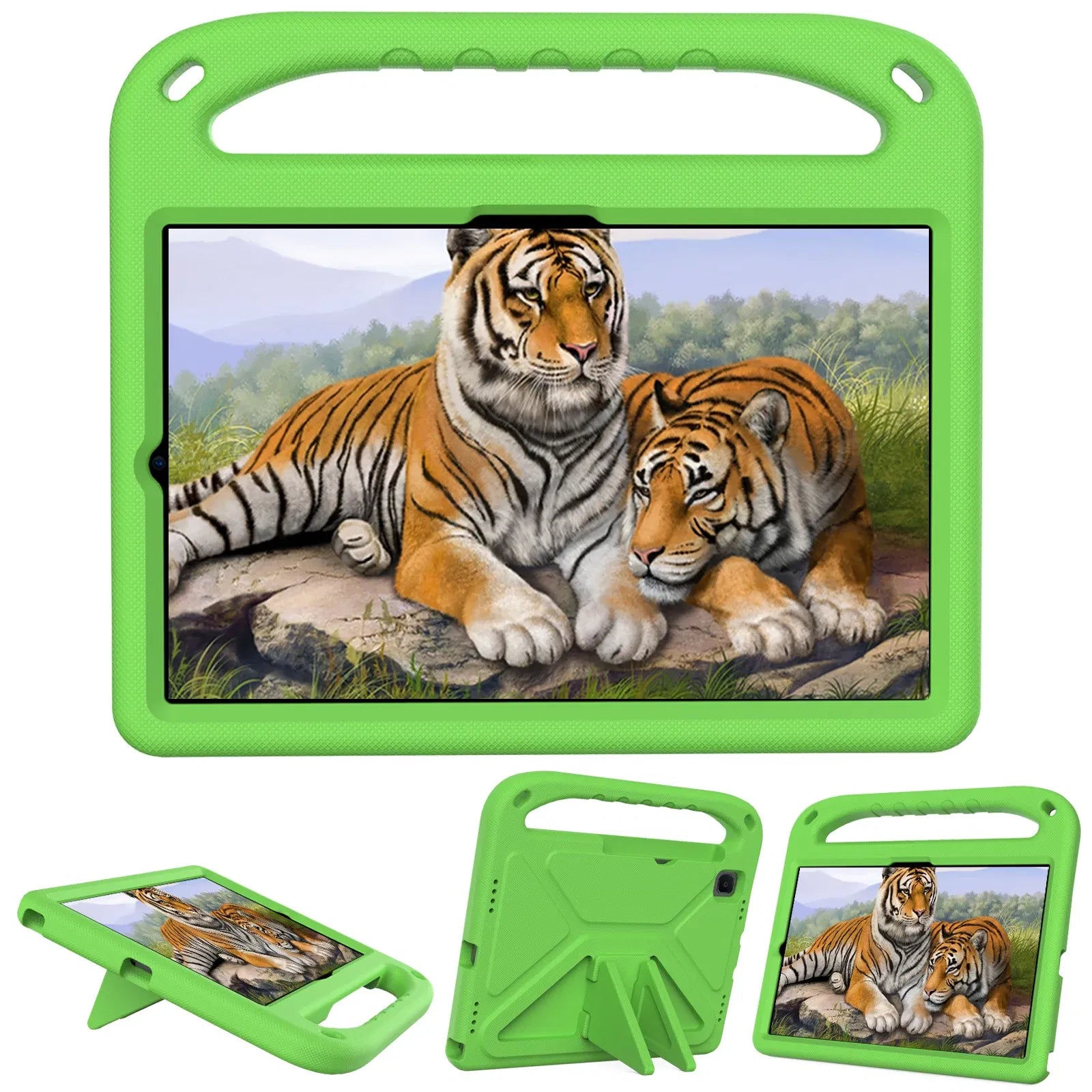 Color: green, Size: 12.4 - Kids tablet case  for Samsung Galaxy Tab S9FE+ S9+ S9 S8 S8+ S7FE S7+ A7Lite S5e S6 Lite A9+ A9 A8 A7 T510 T307U Child shel