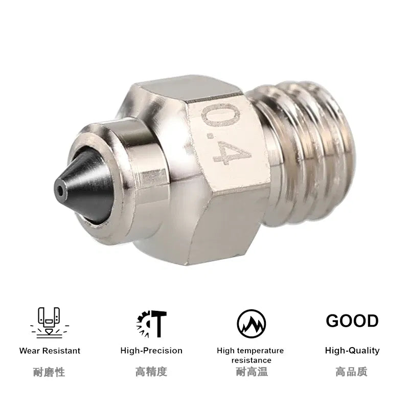 Color: green, Size: 0.8mm - Mellow DLC Hardened Steel & Copper Wear Resistant Bimetal HC Nozzle For V6 / Volcano /Mk8 Hotend Neptune4 K1 Nozzle 3D Printer