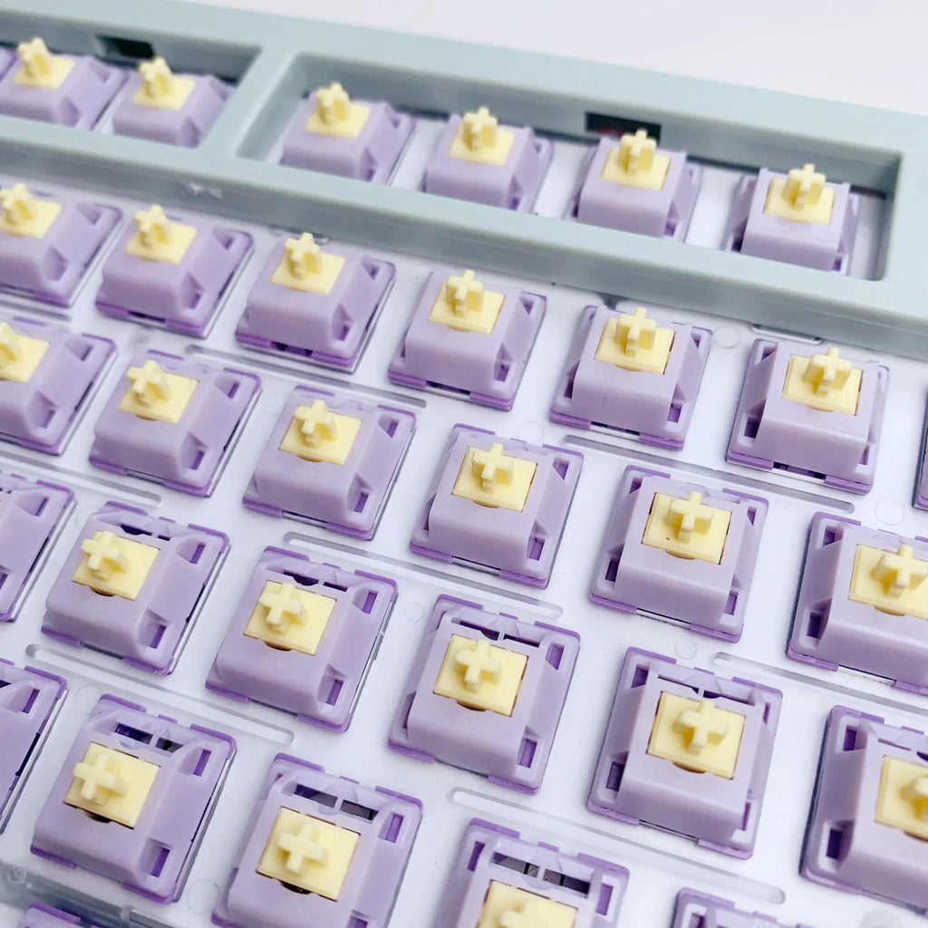 Color: Olive, Axis Body: Gray Switch - KTT Hyacinth Linear Switch Five Pins Switches MX For Mechanical Gaming Keyboards 45g Prelubed