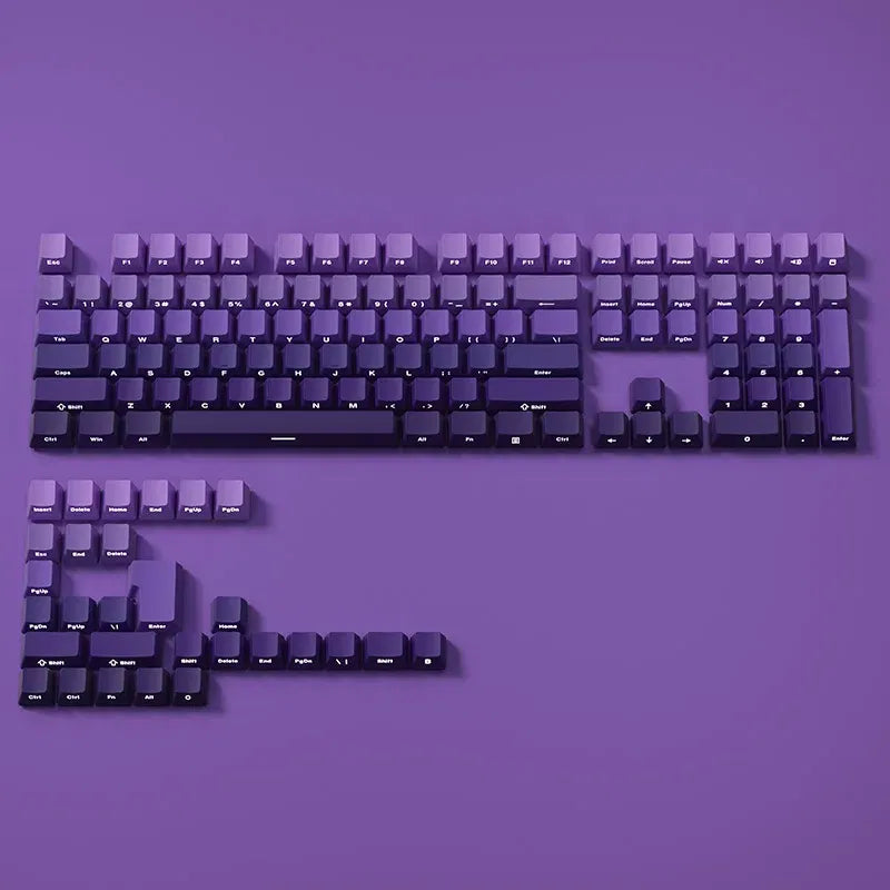 Color: Amber - Gradient Keycaps Side Printed Shine Through PBT Double Shot OEM Profile for MX Switches Gaming Keyboard