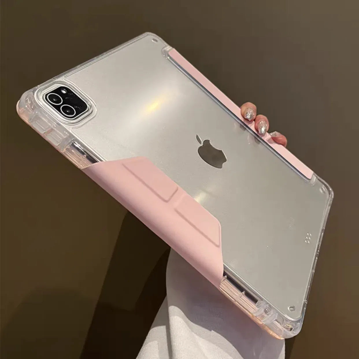 Color: Pink, Size: TEN - Case Magnetic for iPad Air 11 Cover iPad Air 4 5 10th 10.9 9.7 7th 8th 9th Gen 10.2 3 pro 10.5 11 With Y-Shaped Fold Clasp Funda
