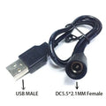 Color: Blue - Usb Male to Female 5.5*2.1mm DC Power Adapter 12v DC Plug 3.5*1.35mm Female Converter For Charger Extension