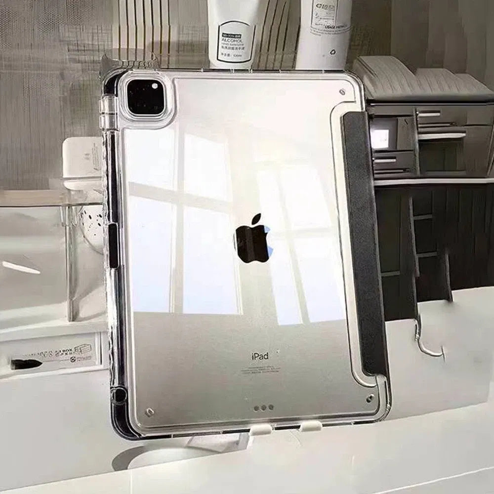 Color: GRAY, Size: TEN - For 2025 iPad Air 11 Case iPad 10th Generation  11th A16  9th  Cover Gen  iPad Pro11 4 5 10.9in 12.9 M2 M3 M4 Pencil Holder Case
