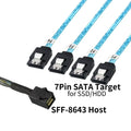 Color: black, Cable length: 1m - 0.5M 1M Mini SAS HD SFF-8643 SFF-8087 to SFF-8482 29Pin with 15Pin Power Connector 4xSATA Cable for Hard Drive Controller Server
