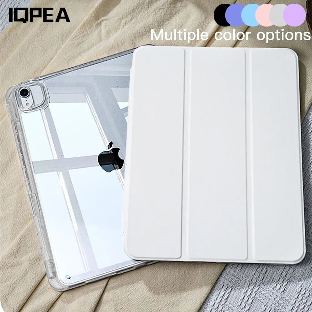 Color: GRAY, Size: TEN - For 2025 iPad Air 11 Case iPad 10th Generation  11th A16  9th  Cover Gen  iPad Pro11 4 5 10.9in 12.9 M2 M3 M4 Pencil Holder Case