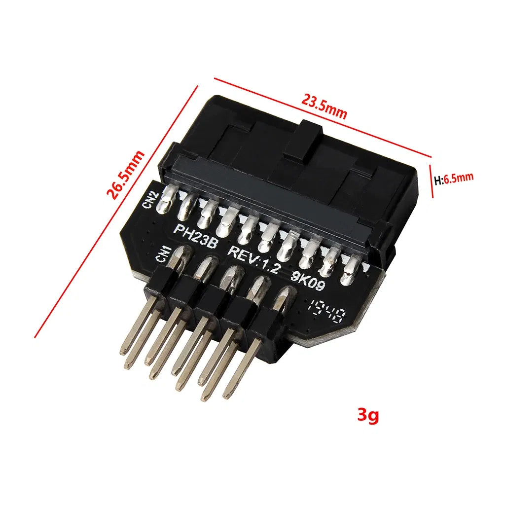 Color: Orange, Cable length: Other - Motherboard USB2.0 9Pin to USB3.0 19pin Front Panel Connector Converter USB 3.0 19/20pin to USB 2.0 9pin Header Female Adapter