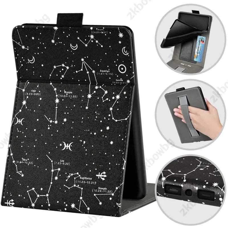 Color: black, Size: Sixteen - Cute Smart Case for 6.8' 6'' Kindle Paperwhite Signature 11th Generation Edition 12th 2024 7'' 7th 10th 6th M2L4EK RS23CV Cover