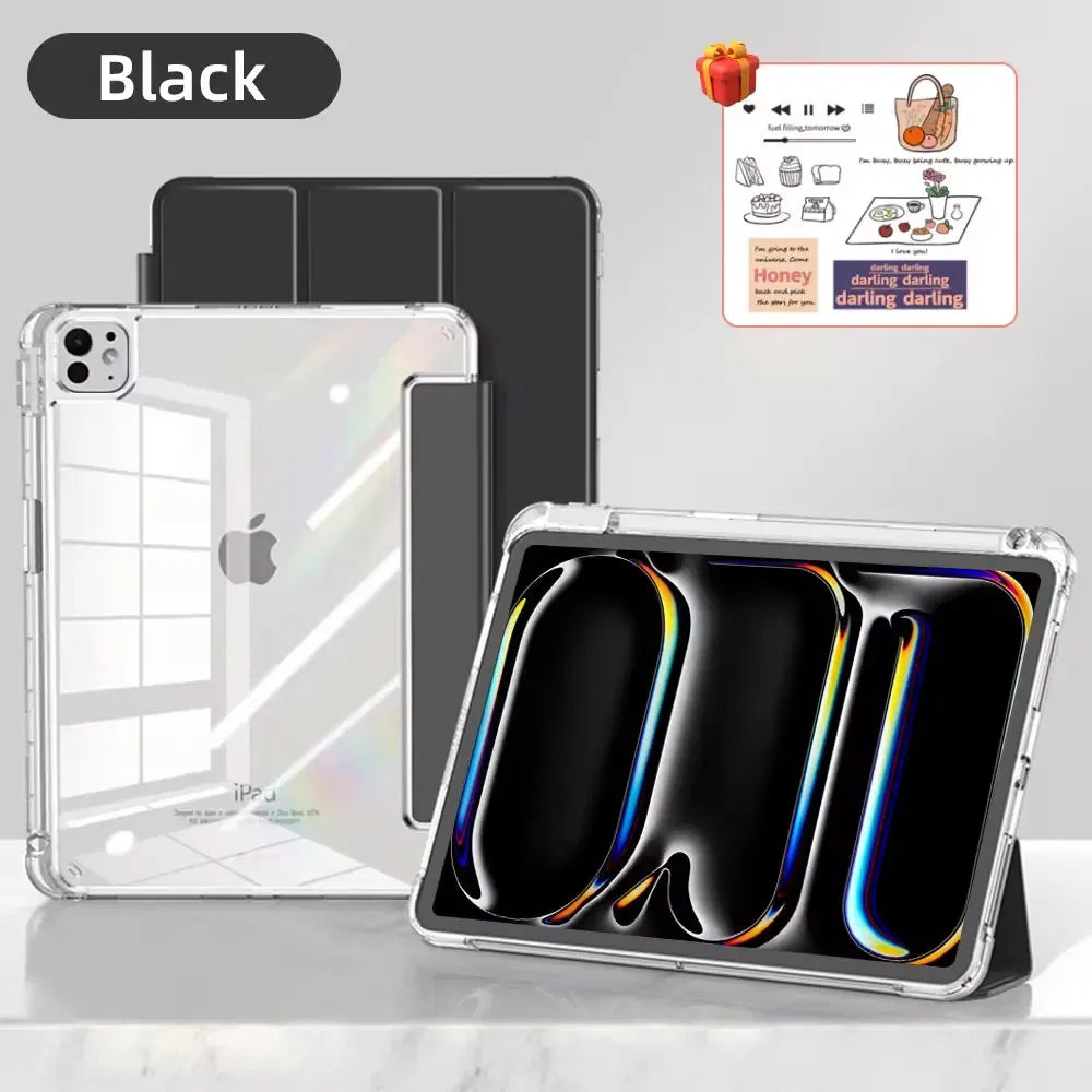Color: black, Size: EIGHTEEN - For iPad Air 5 Case 2024 Air 6 11 iPad Pro 11 12.9 13 10 Gen 10.2 9th 8th 7th 9.7 6th 5th Mini 7 6 Smart case with pen Holder
