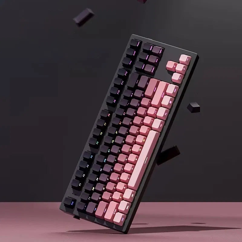 Color: Mandala - Gradient Keycaps Side Printed Shine Through PBT Double Shot OEM Profile for MX Switches Gaming Keyboard 130+key caps