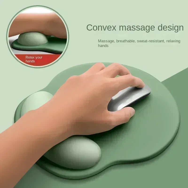 Color: WHITE - Gradient Mouse Pad Comfortable Wrist Support Non Slip Mice Mat Soft Mousepad Wrist Support Computer Silicone mouse pad
