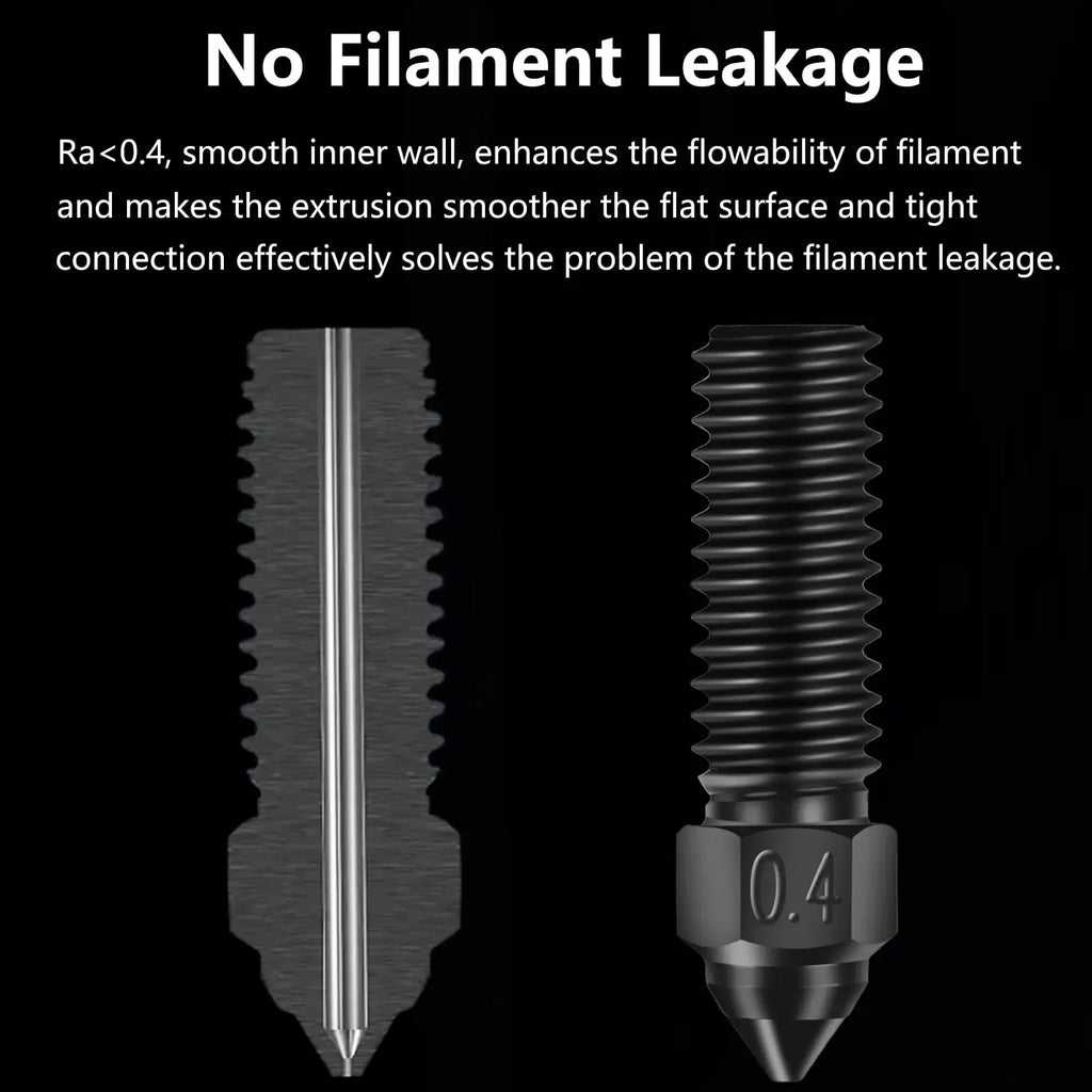 Color: Silver - Creality Ender 3 V3 KE Nozzle Har Hardened Steel Nozzle Kit 0.2/0.4/0.6/0.8/1.0/1.2mm for K1 3D Printer Parts Non Stick Filament