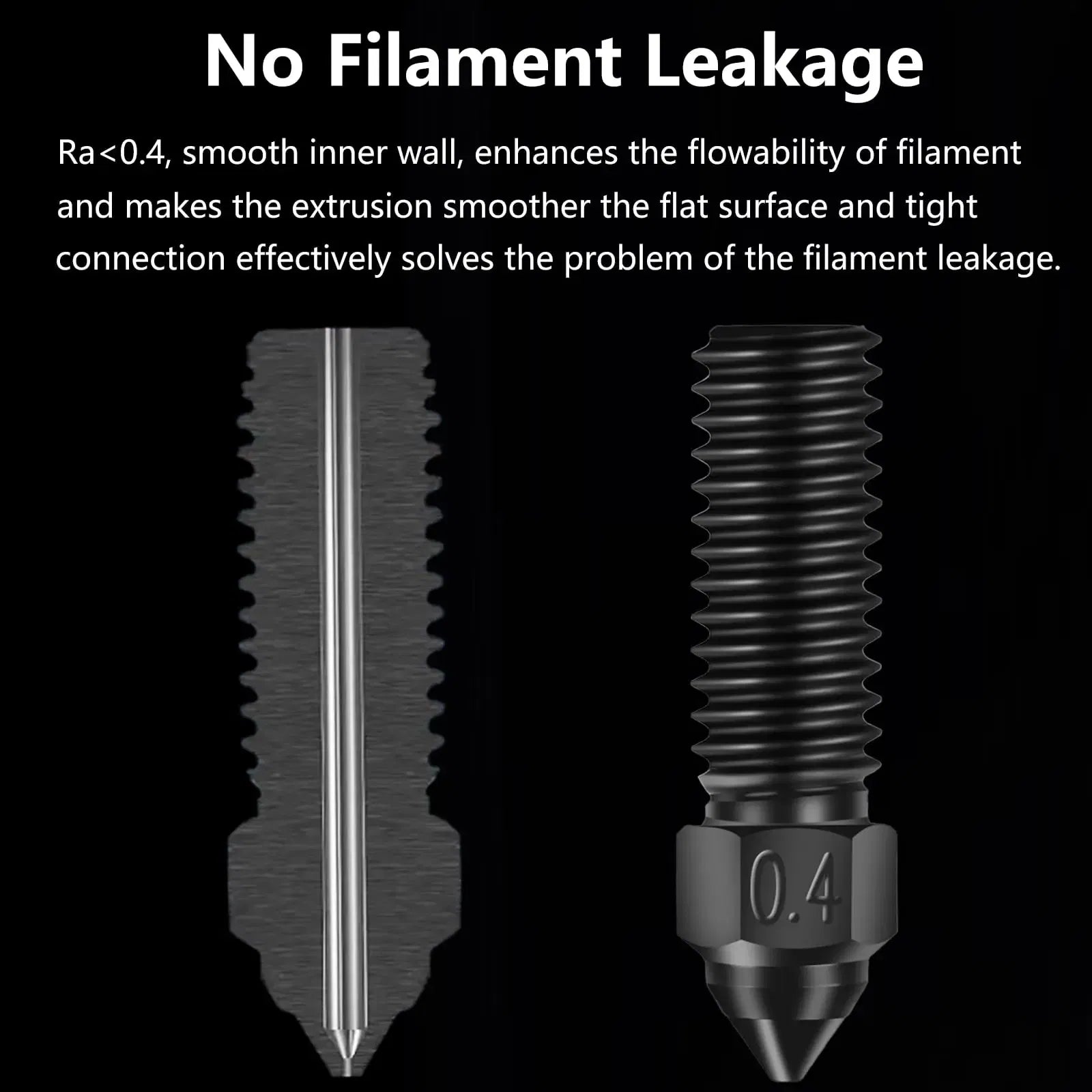 Color: Silver - Creality Ender 3 V3 KE Nozzle Har Hardened Steel Nozzle Kit 0.2/0.4/0.6/0.8/1.0/1.2mm for K1 3D Printer Parts Non Stick Filament