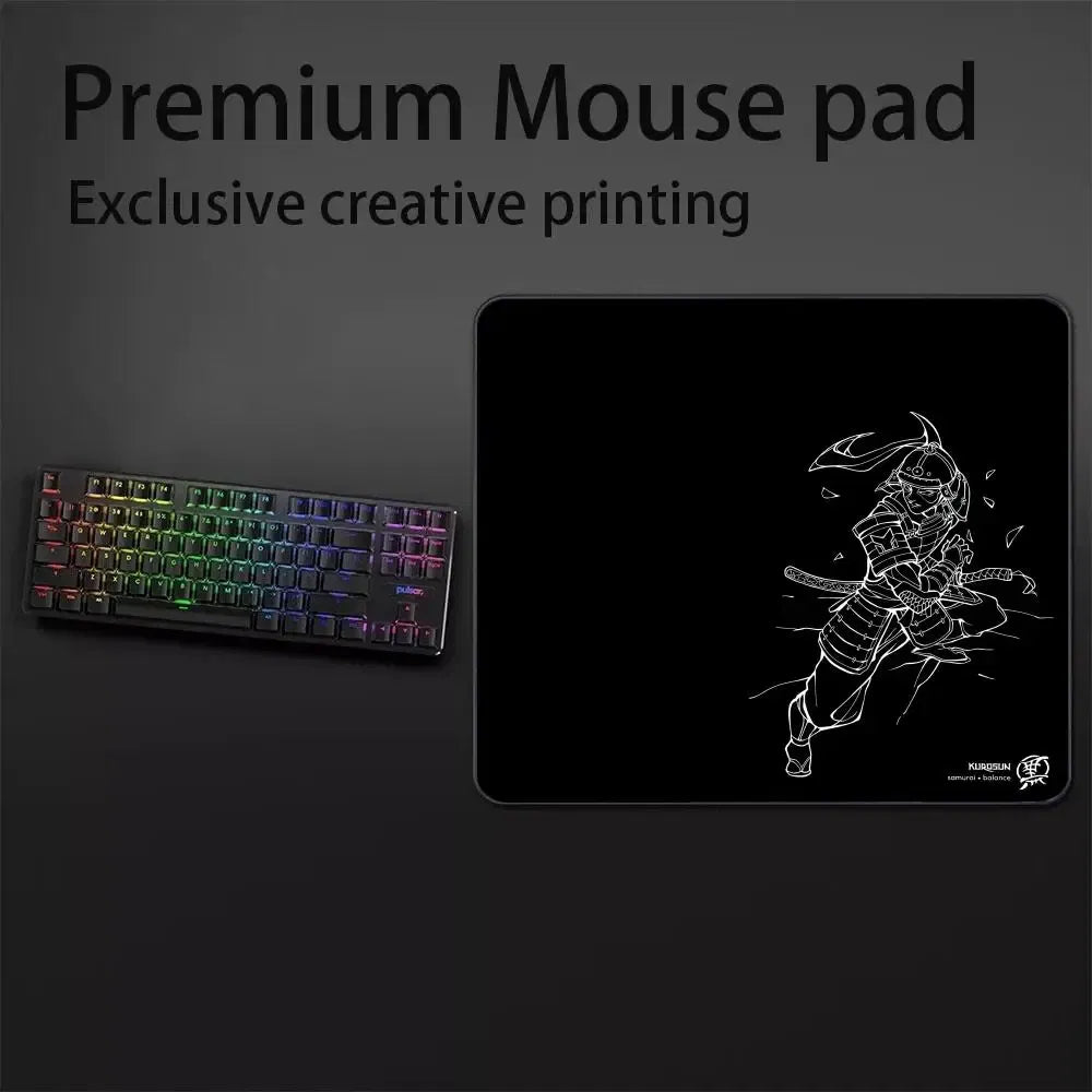 Color: WHITE, Size: XXL - Gamer Professional Kurosun Samurai Gaming Mouse Pad Game Ultrafine Surface Balance Mouse Mat 45x40CM E-Sports Mousepad Desk Mat