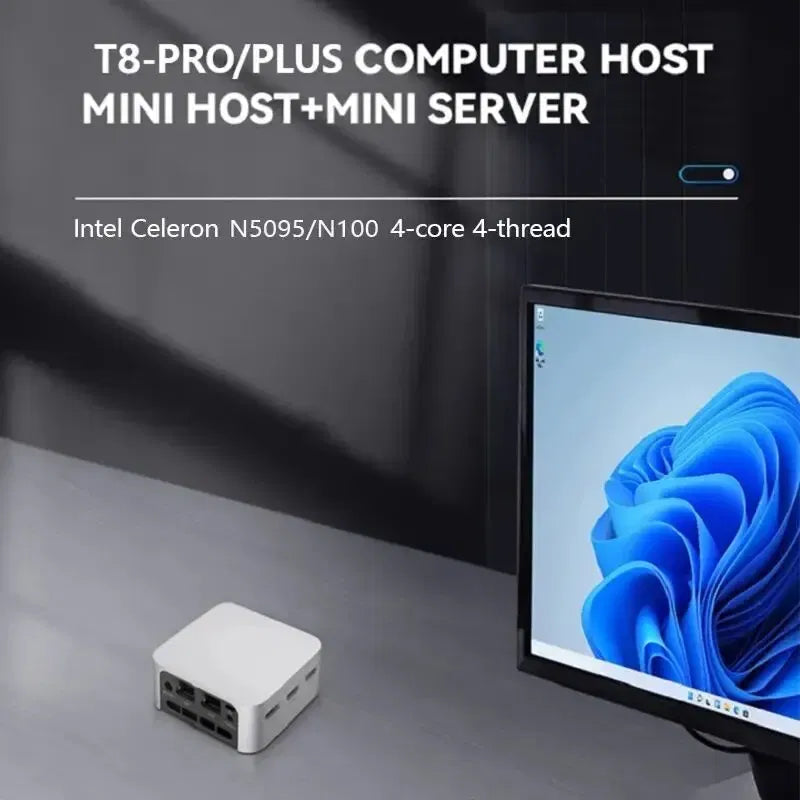 Color: Blue, Ships From: CHINA - 2025 T8 Pro Plus Mini PC Intel Celeron N5095 N100 Desktop Gaming Computer 8GB 16GB 256GB 512GB DDR4 DDR5 WIFI5 BT4.2