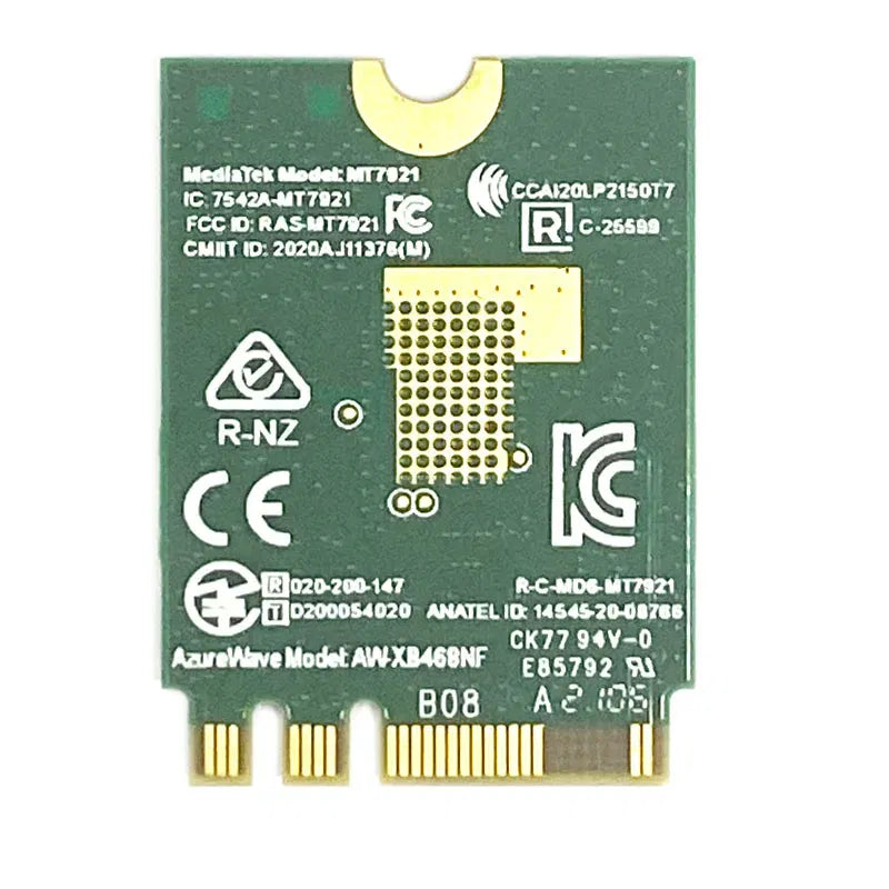 MediaTek MT7921 Desktop Kit Wi-Fi 6 1800Mbps Bluetooth 5.2 Wireless Card 802.11AX 8DBi Antennas NGFF m2 for Windows 10 / 11