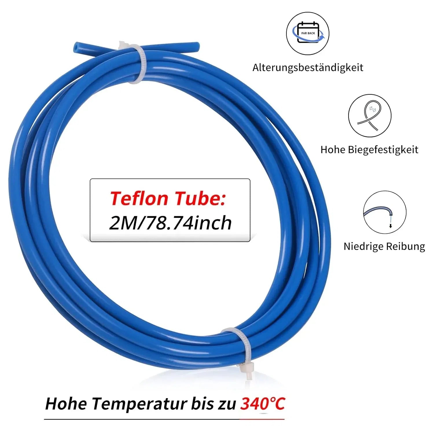 Color: WHITE - Creality 1M 2M 3D Printer PTFE Tube Bowden Tubing Upgrades with 8x PC4-M6/PC4-M10 3D Printer Bowden Tube  for 1.75mm Filament