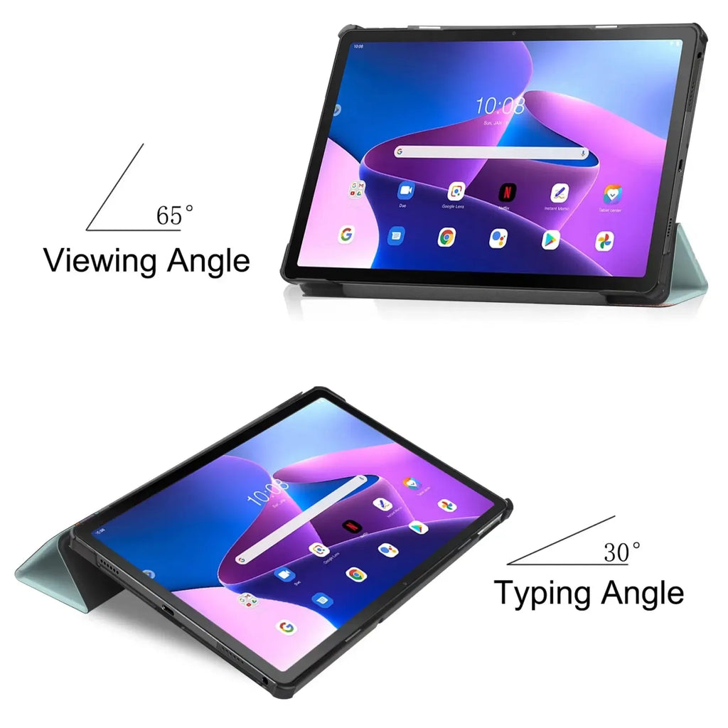 Color: black, Size: Thirteen, Ships From: CHINA - For Lenovo Tab M10 HD 2nd Gen Case TB-X306F X306X Tri-Fold Stand Wake/Sleep Magnetic Protective Shell  PU Leather Tablet Cover