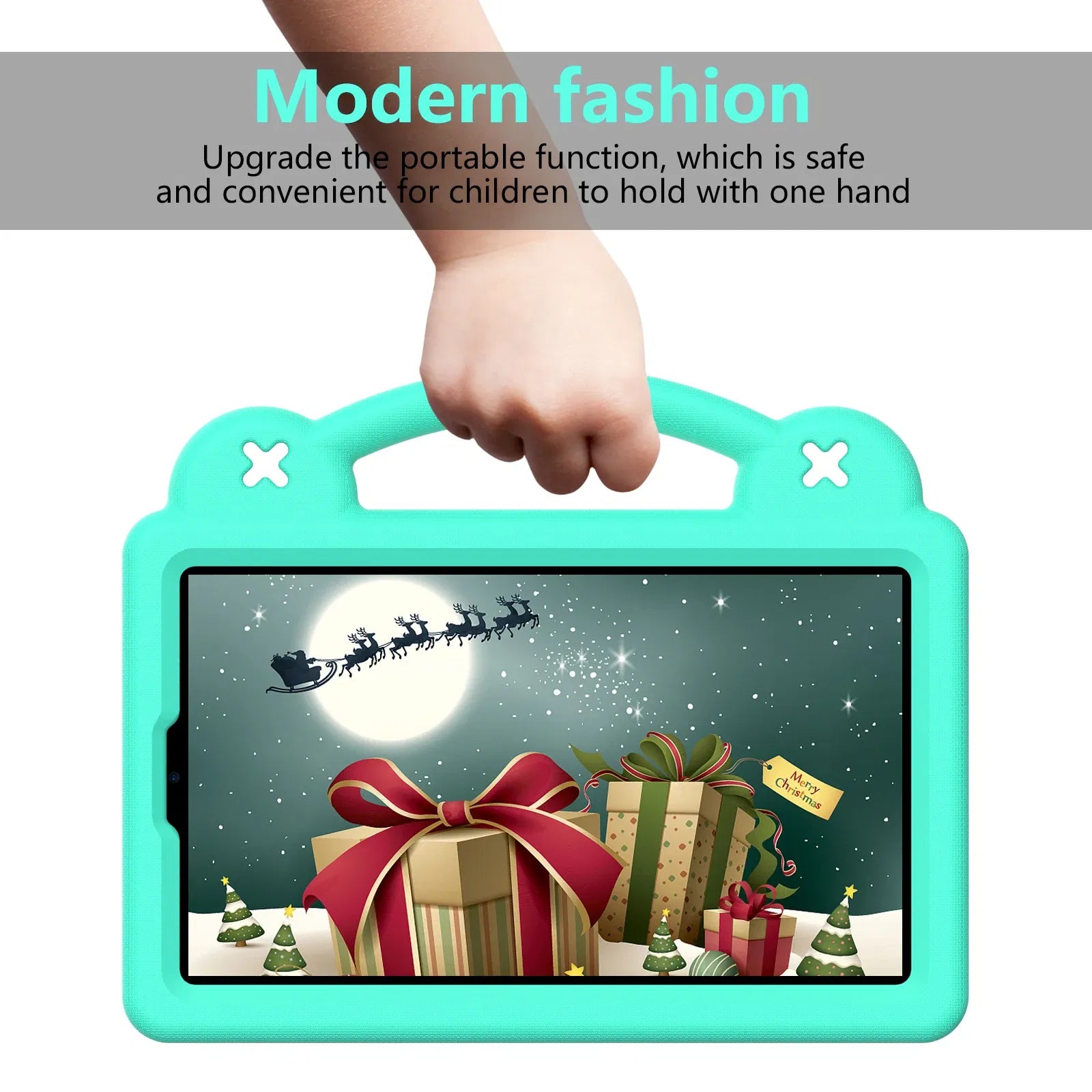 Color: Misty Gray, Size: eleven - Kids EVA Handle Case for Xiaomi Redmi Pad SE 8.7 inch 2024 Shockproof Protective Cute Strawberry Bear Tablet Cover 8.7"