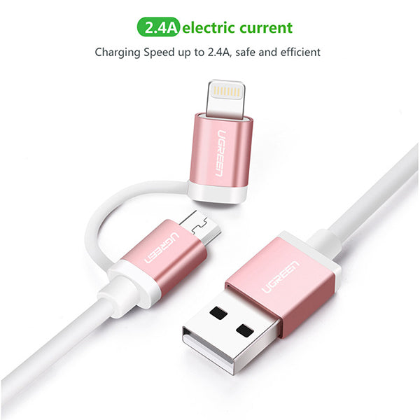 NNEDSZ Micro-USB to USB Cable with Lightning Adapter 1M (30470)-2