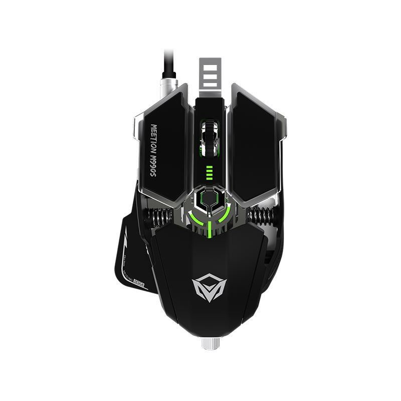 Mouse gaming Meetion M990S 4000 DPI, iluminare RGB, software, 9 butoane, Negru, USB (MT-M990S)-0