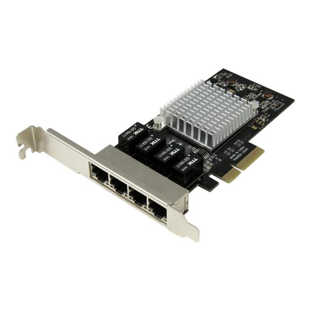 StarTech.com 4 Port PCIe Network Card - RJ45 Port - Intel i350 Chipset - Ethernet Server / Desktop Network Card - Dual Gigabit NIC Card (ST4000SPEXI) - network adapter - PCIe x4 (ST4000SPEXI)-0