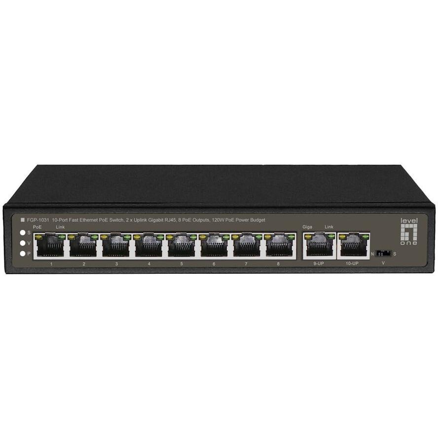 LevelOne FGP-1031 hálózati kapcsoló Beállítást nem igénylő (unmanaged) Gigabit Ethernet (10/100/1000) Ethernet-áramellátás (PoE) támogatása Fekete (FGP-1031)-0