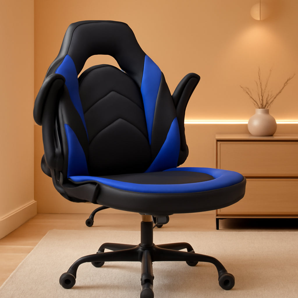 Computer Gaming Desk Chair Ergonomic Adjustable Black Blue