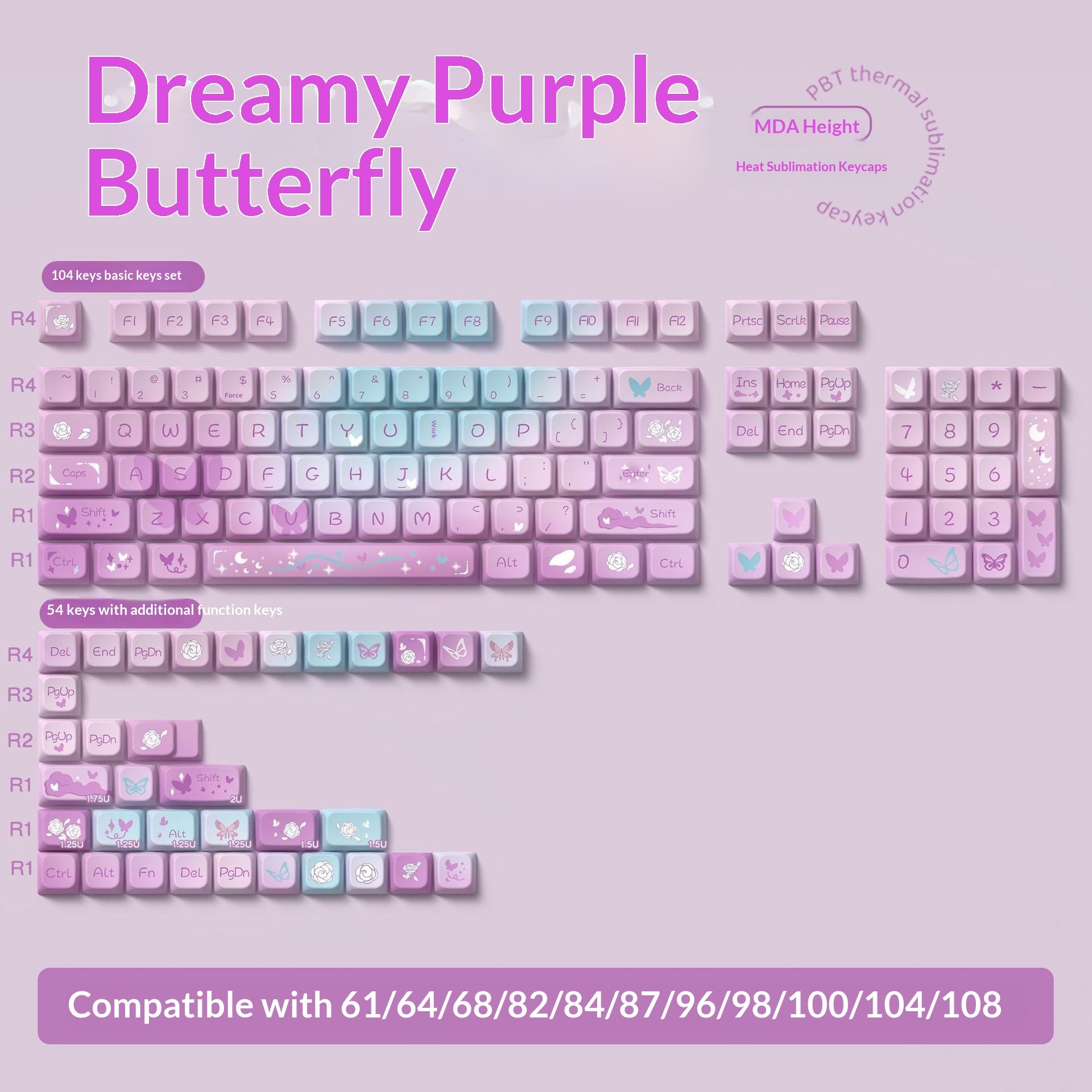 Color: 138 Key - Highly Personalized Customized Pbt Sublimation Mechanical Keyboard Cap