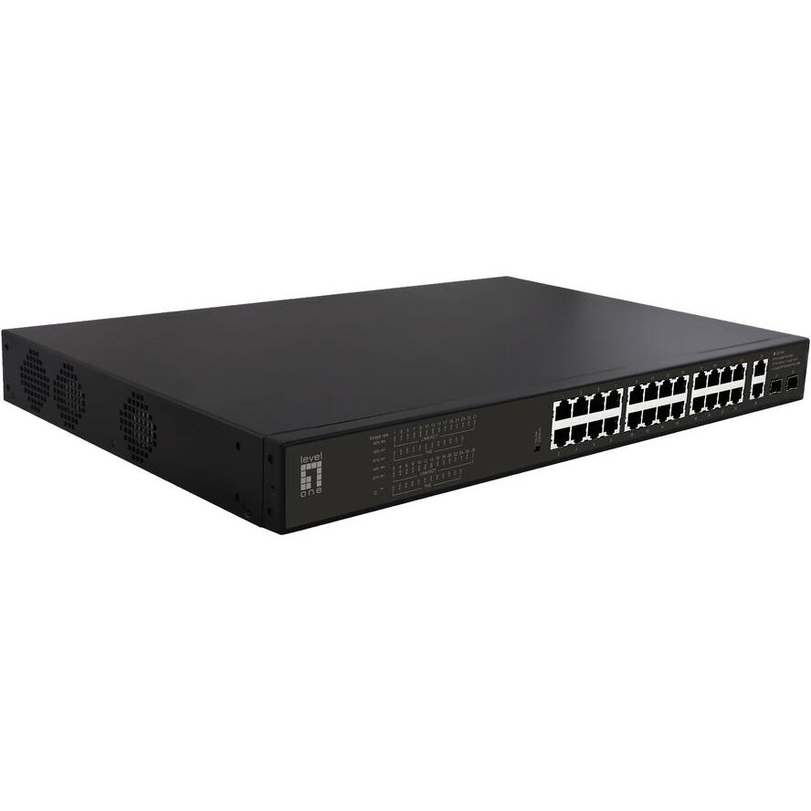 LevelOne GEP-2821 síťový přepínač Nespravované Gigabit Ethernet (10/100/1000) Podpora napájení po Ethernetu (PoE) 1U Černá (GEP-2821)-0