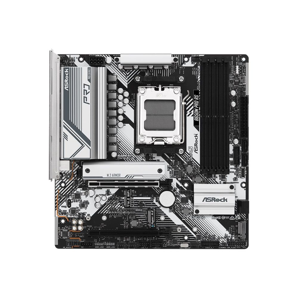 Дънна платка ASRock B650M PRO RS - Motherboard - micro ATX - Socket AM5 - AMD B650 Chipset - USB 3.2 Gen 1, USB 3.2 Gen 2, USB-C 3.2 Gen2, USB-C 3.2 Gen 1 - 2.5 Gigabit LAN - onboard graphics (CPU required) - HD Audio (8-channel) B650MPRORS (90--0